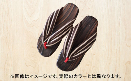 【選べるサイズ】日田下駄杉 紺色系(ビーチ) 25〜27.5cm　日田市 / 月隈木履工業所　日田杉 外履き サンダル[ARBJ008]