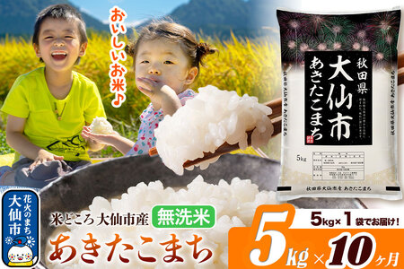 米《定期便10ヶ月》あきたこまち【無洗米】米どころ秋田県大仙市産 あきたこまち5kg（5kg×1袋）
