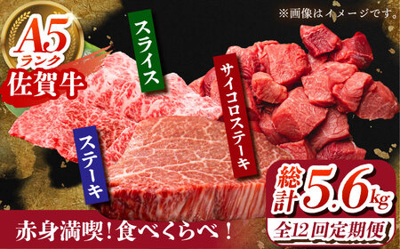【全12回定期便】佐賀牛 赤身満喫コース（ヒレ・赤身ステーキ・赤身スライス）総計2.8kg  HCS120 赤身 和牛