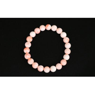 ふるさと納税 室戸市 ピンクサンゴ 丸玉ブレスレット [大サイズ玉] |  | 01