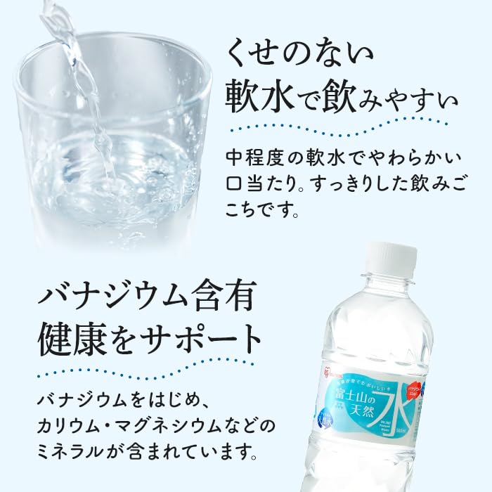 【定期便１２か月コース】富士山の天然水500mlラベルレス×24本入×12回