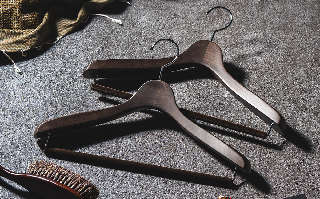 【ふるさと納税】NAKATA HANGER 小さめメンズスーツハンガー2本組 SET-14 / 国産 木製 中田工芸製 ナカタハンガー