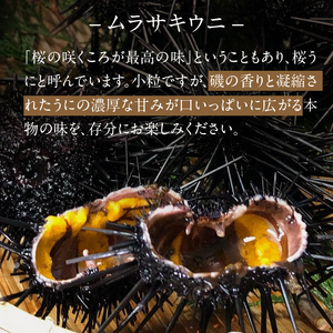 S002-022_殻出し生うに（ムラサキウニ）50g×2本 うに用醤油付 生うに ミョウバン 不使用 天然 濃厚 新鮮 無塩 高評価 ムラサキウニ ウニ 瓶詰 海鮮 軍艦巻き うに丼 うにパスタ お取