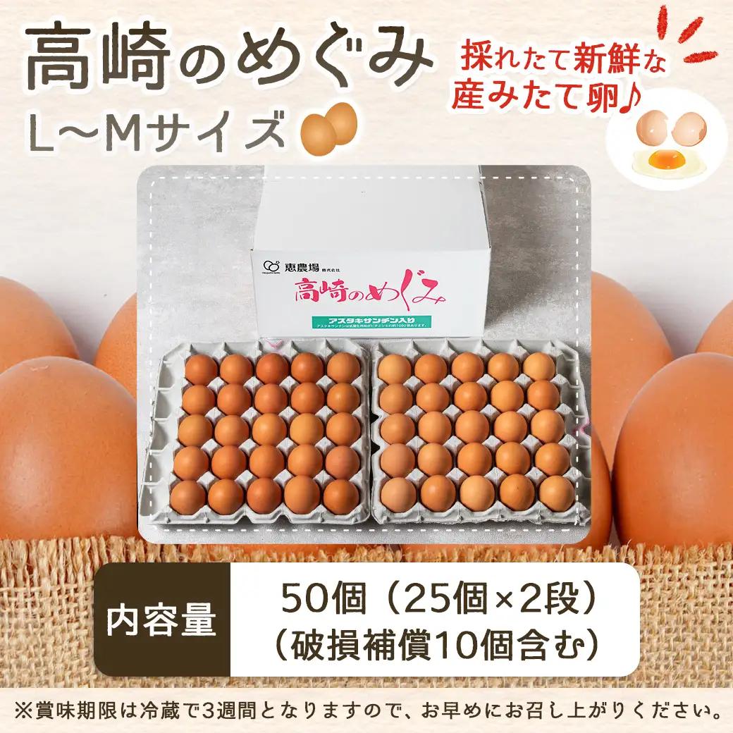 アスタキサンチン入り赤卵「高崎のめぐみ」50個〔AA-68-001-50〕_(都城市) 赤卵 50個 L～Mサイズ 採れたて 新鮮たまご 卵かけご飯 お菓子作り 玉子料理 美容 健康 アスタキサンチン