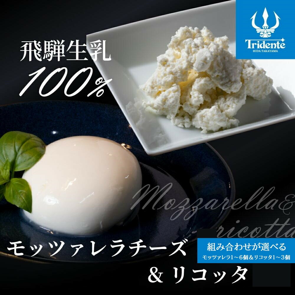【ふるさと納税】【組み合わせが選べる】飛騨生乳100％ モッツァレラ1～6個（1個125g） & リコッタ 1～3個（100g）| セット チーズ モッツァレラ リコッタ 冷蔵 個包装 パスタ ピザ サラダ 新鮮 国産 低温殺菌 乳製品 無添加 飛騨高山 チーズ工房トリデンテ LF004MP