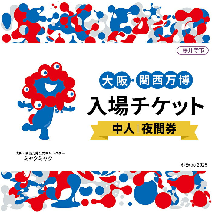 【ふるさと納税】No.373 2025年日本国際博覧会入場チケット 夜間券（中人）【藤井寺市返礼品】 ／ 万博 EXPO 2025 大阪万博 関西万博 夢洲 入場券 送料無料 大阪府