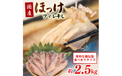 干物 真 ほっけ フィレ干し 塩 小分け パック 約 2.5kg セット 沼津 ホッケ 個包装 塩味 冷凍 人気 美味しい 厳選 晩酌 おかず 沼津市 静岡県