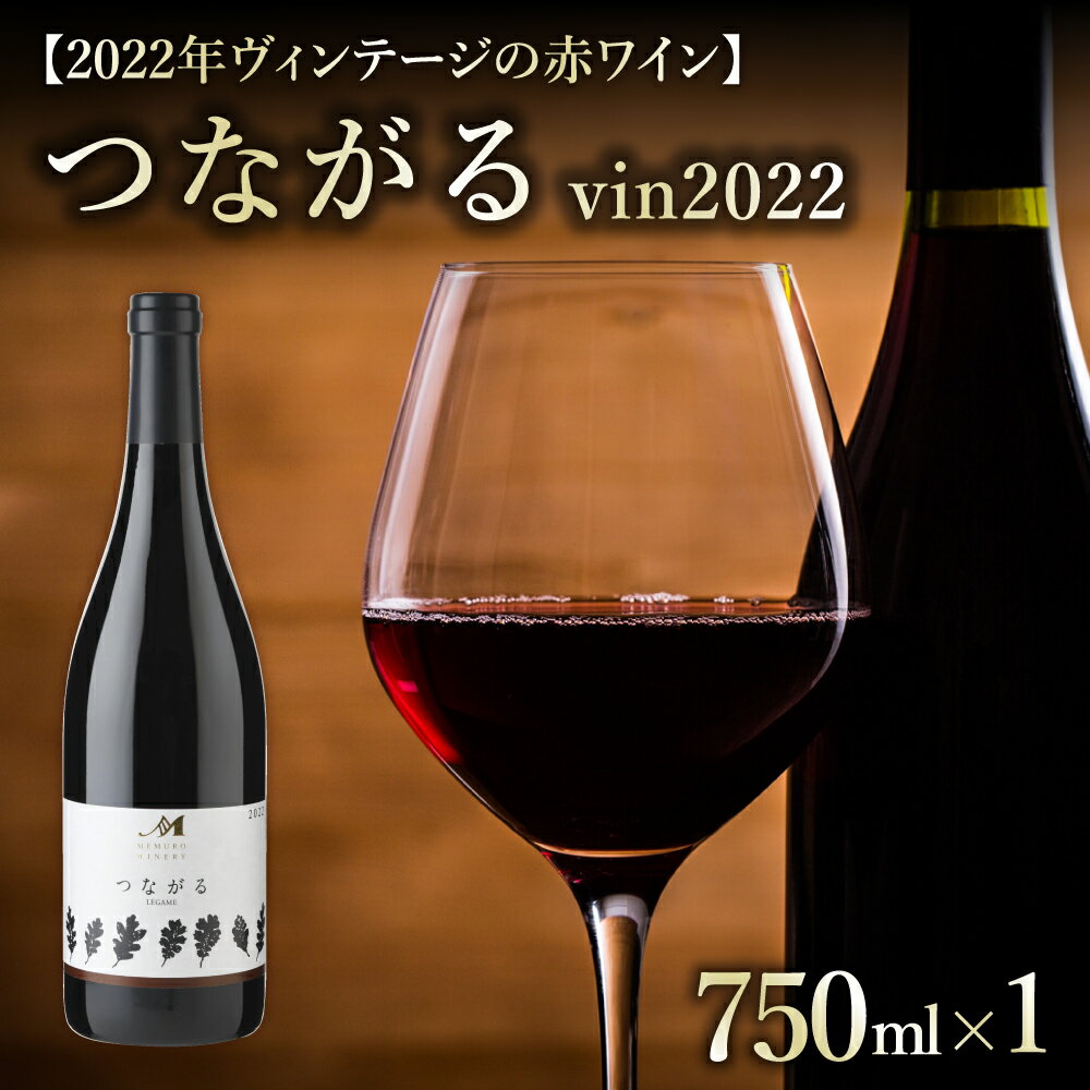 【ふるさと納税】つながる vin2022 750ml × 1本 化粧箱 入り/ 赤ワイン ミディアムボディ アルコール 11.0度 果実酒 山幸 清舞 清見 ブレンド 酒 洋酒 ワイン JAL賞 のし 贈答 贈り物 ギフト お祝い 記念日 お歳暮 国産 瓶 お取り寄せ 送料無料 北海道 十勝 芽室町