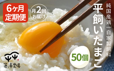 【月2定期便】 平飼いたまご 50個×月2回×6ヶ月