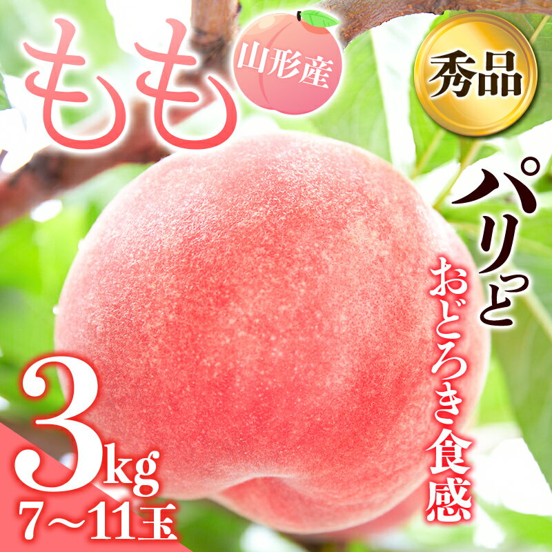 【ふるさと納税】 《先行予約 2026年発送》パリっとおどろき食感！山形産もも3kg もも モモ 桃 デザート フルーツ 果物 くだもの 果実 食品 山形県 FSY-2869