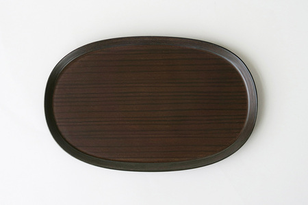 BUNACO オーバルトレイ Sサイズ （ダークブラウン) お盆 トレイ 食器 木製 ウッド  木製食器 キッチン 雑貨
