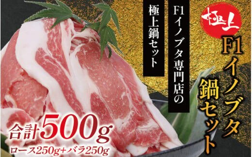 
										
										【数量限定】F1 イノブタ鍋セット (ロース250g・バラ250g・ギフトボックス) INOBUTA いのぶた 猪豚肉 小分け スライス【sff101】
									