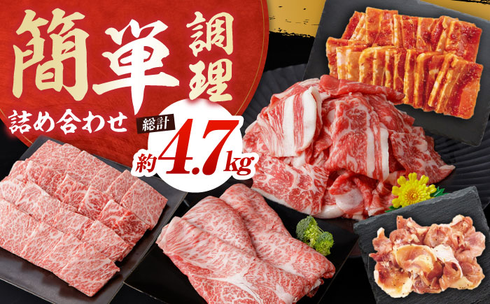 簡単調理! お肉の詰め合わせ 総計約4.7kg 牛肉 鶏肉 豚肉 国産 小分け 食べ比べ 【(有)山重食肉】 [ATAP009]