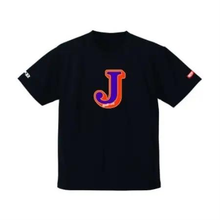 JTTA公認　卓球ユニフォーム【男女兼用(ドライ):150サイズ】アルファベット　J　ブラック【1778311】