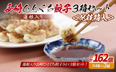 【総計162個！】長崎 ひとくち餃子 (蓮根入り ) にんにくが効いておいしい！国産豚肉を100%使用【長崎中華本舗】餃子 おすすめ 高評価 人気 佐世保 ひとくち 長崎 食べ比べ 蓮根入り 蓮根入り