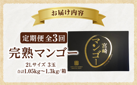 《2026年発送先行予約》【数量・期間限定】3回定期便 2L3玉完熟マンゴーコース 果物 フルーツ マンゴー