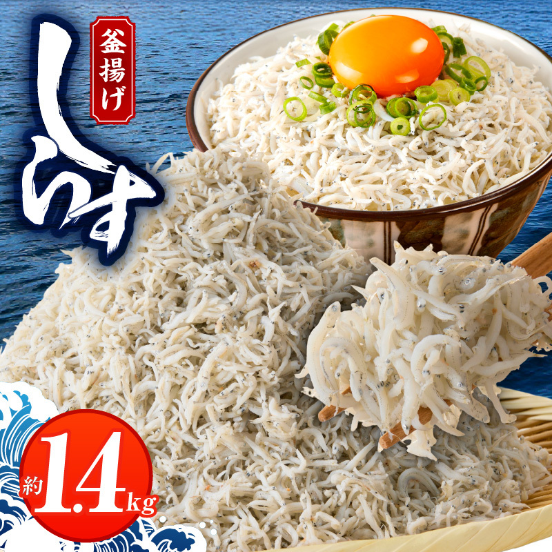 釜揚げしらす 1.4kg 訳あり 家庭用 完全無添加 うす塩仕立て G2901