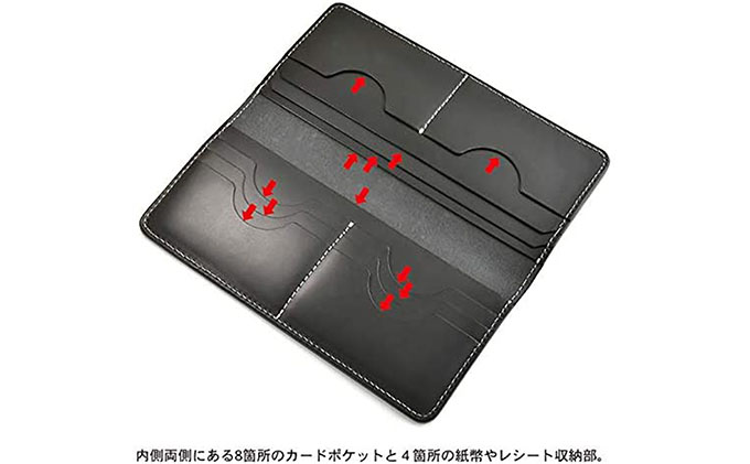 カードと紙幣収納のロングウォレット/スリムタイプ
