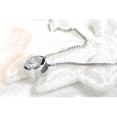 ふるさと納税 昭和町 【0.2ct】pt900 Hカラー フクリン留め 一粒 ダイヤモンド ネックレス |  | 01
