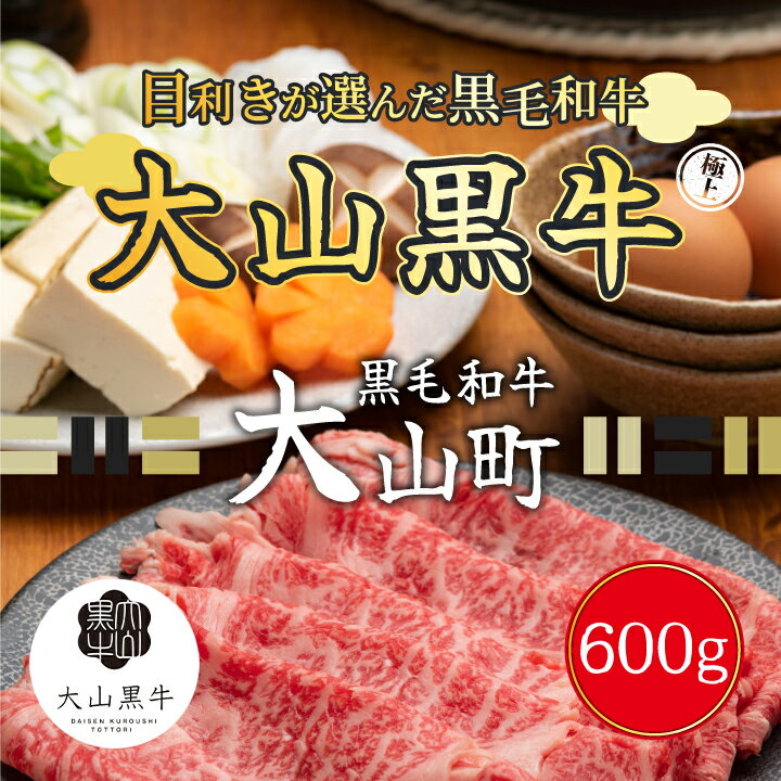 【ふるさと納税】HA-04　大山黒牛肩ローススライス　600g　黒毛和牛 和牛 牛 旨み 冷凍 鳥取県 鳥取県産 大山町 大山 大山産お土産 返礼品 国産 高級 高級品 お取り寄せ ご当地