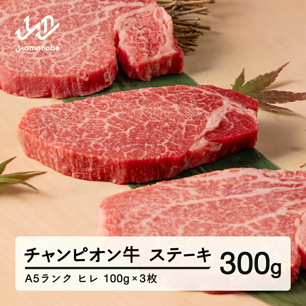 【ふるさと納税】牛肉 ステーキ 第30回山形県家畜商牛枝肉共進会チャンピオン受賞 山形牛 ヒレステーキ 100g×3枚 A5ランク 牛肉 黒毛和牛 国産 厚切り 送料無料 tc-cpfxt300 ※沖縄・離島への配送不可