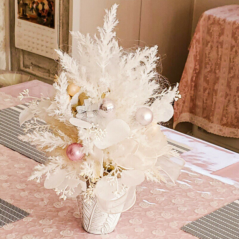【ふるさと納税】クリスマスツリー オリジナル ホワイトツリー 1個 [tk06ayt140020 山形県 高畠町 La.Rose Fleur] クリスマス 造花 フラワー 花 インテリア ハンドメイド