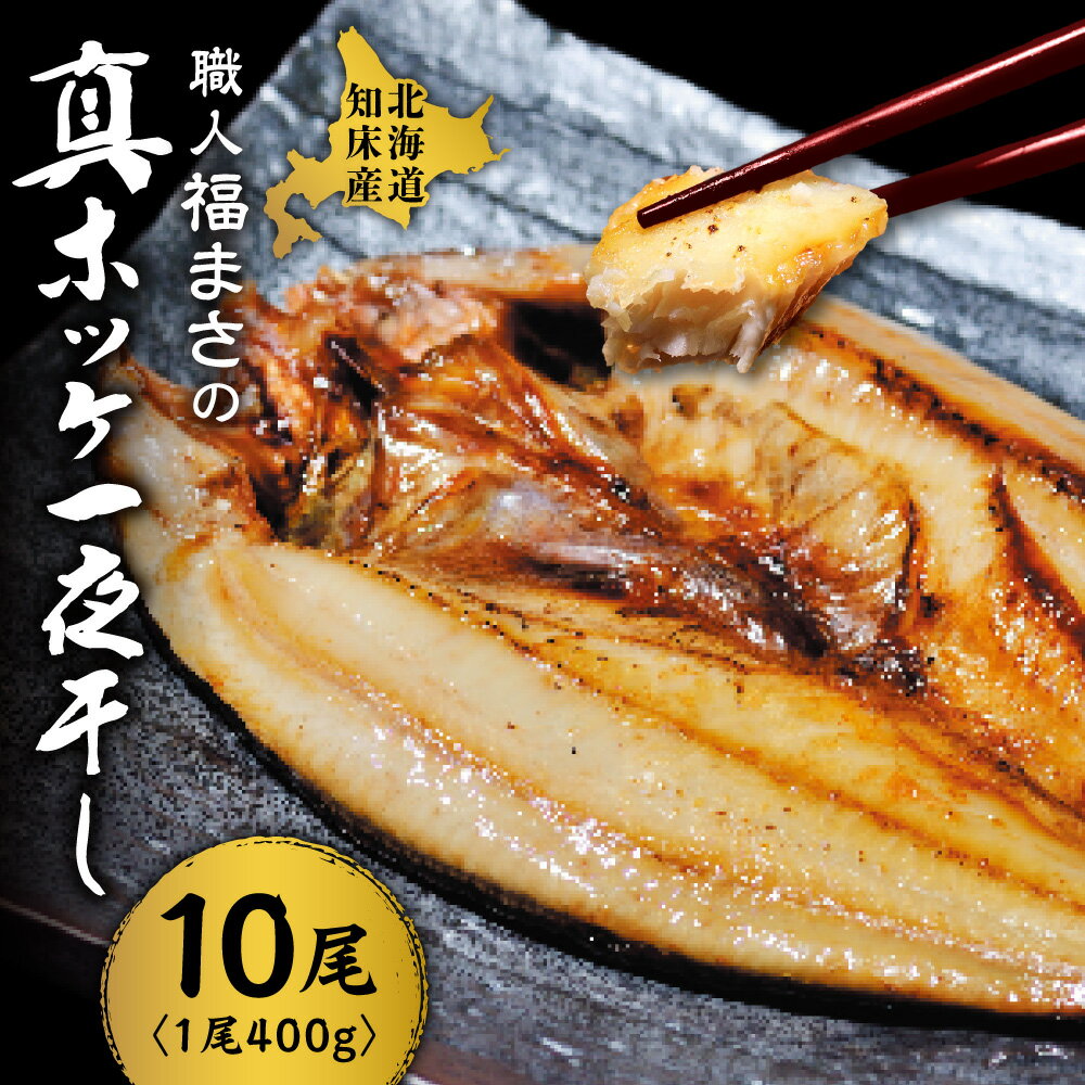 【ふるさと納税】知床産真ホッケ一夜干し400g×10尾セット 漁師の特製手作り干物 お魚 国産 北海道産 ほっけ まぼっけ 海鮮 焼き魚 開き オホーツク 北海道 斜里町【配送不可地域：離島・沖縄県】