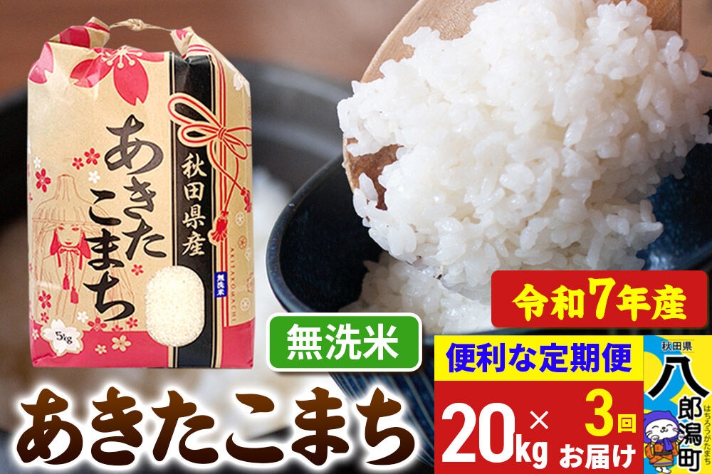 
                  《定期便3ヶ月》 あきたこまち 20kg【無洗米】令和7年産 秋田県産 こまちライン [こまちライン あきたこまち ブランド米 お米 白米 精米 無洗米 米どころ 秋田 秋田県産]
                