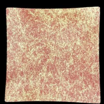 ふるさと納税 海南市 波スクエアプレート L　乱糸(マット仕上げ)本朱