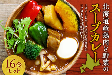 北海道産鶏肉と野菜のスープカレー16食セット｜北海道 札幌市 スープカレー