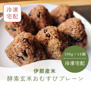 おにぎり 酵素玄米 おむすび 伊那市産米 プレーン 14個セット 冷凍 【011-22】