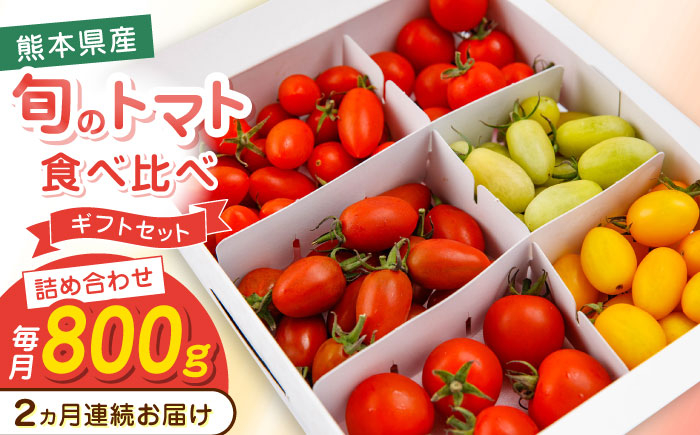 
            【全2回定期便】【期間限定】熊本県産 減農薬栽培 トマト ミディトマト 詰め合わせ 800g 食べ比べ ギフトセット 産地直送【矢仁田農園】 [YDE007]
          