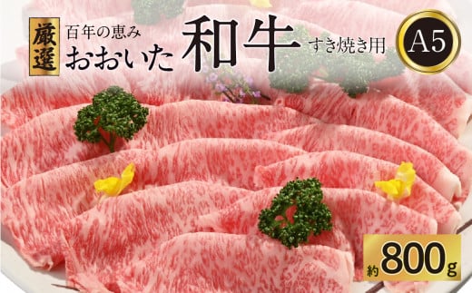 百年の恵み　おおいた和牛A5　すき焼用【厳選部位】約800ｇ 牛肉 おおいた和牛 すき焼き 霜降り A5 厳選部位 ブランド牛 大分県 豊後牛 冷凍 A01100