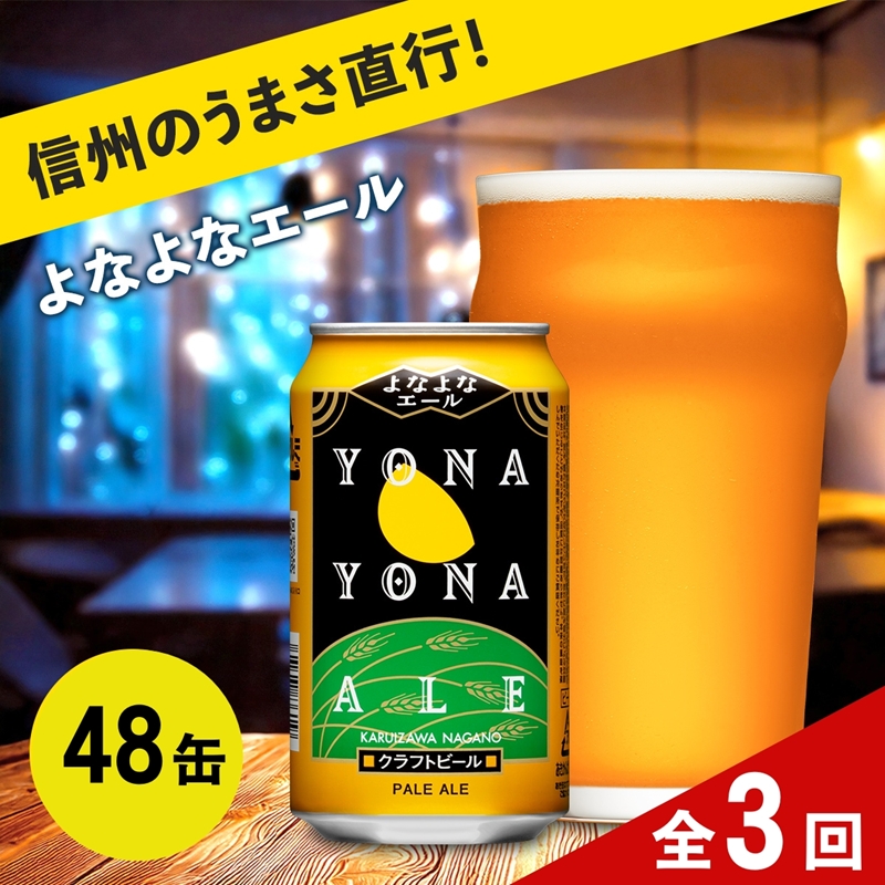 【定期便3カ月】よなよなエール（48缶）クラフトビール【 ヤッホーブルーイング  350ml 缶 びーる エール お酒 さけ BBQ  晩酌】