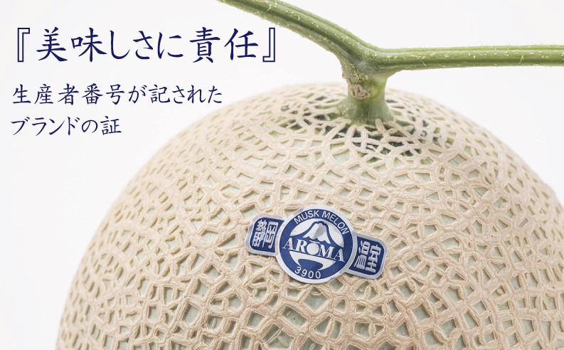 静岡県産 高級 アローマメロン 白等級 中玉2玉 約1.3kg以上×2玉 計約2.6kg以上 化粧箱入 果物 フルーツ メロン めろん 青肉 高級ブランドメロン ブランドメロン 高級メロン 贈答