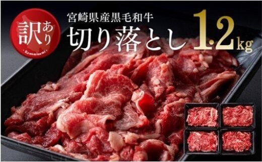 
										
										【訳あり】 宮崎県産 黒毛和牛 切り落とし 1.2kg [A] 【 肉 牛肉 精肉 】 宮崎県川南町［D0653］
									