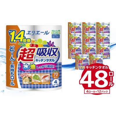ふるさと納税 可児市 エリエールキッチンタオル 4R70カット(4ロール×12パック)