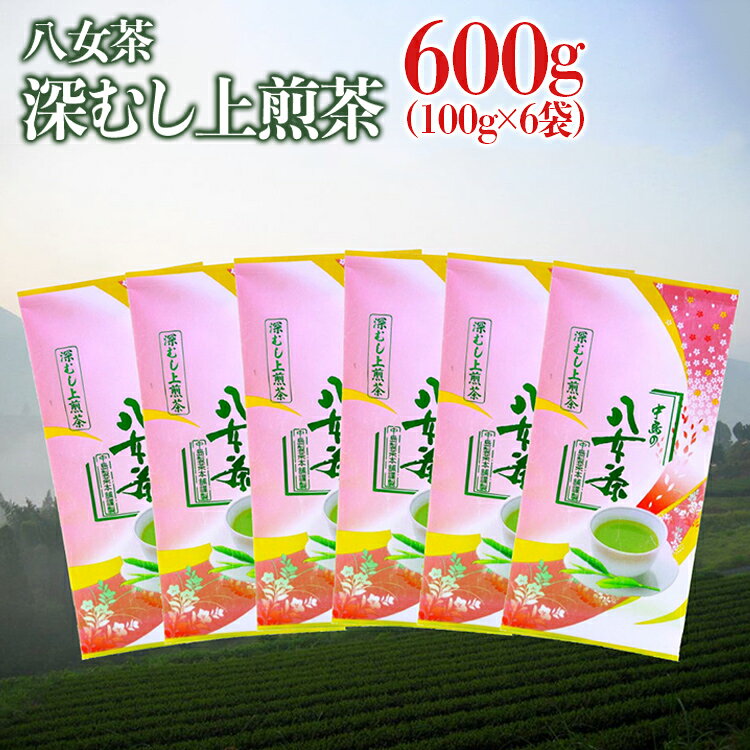 【ふるさと納税】八女茶 深むし上煎茶(100g×6袋) 深蒸し茶 煎茶 上煎茶 緑茶 日本茶 お茶 家庭用 自宅用 普段使い 大容量 まとめ買い 600g セット 濃い 苦味が少ない 九州 福岡 国産 濃厚 旨味 ティータイム お手頃