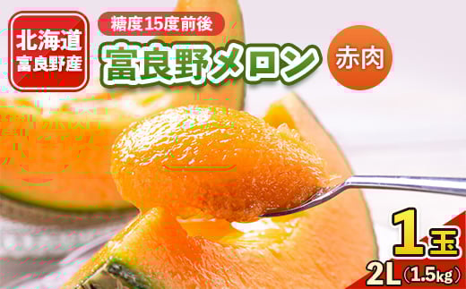 2026年先行予約 富良野メロン　2Lサイズ(1.5kg)赤肉 1玉入り【1261325】