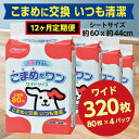 【ふるさと納税】448【12ヶ月連続お届け】定期便 12回 ペットシート こまめだワン ワイド 80枚×4袋 クリーンワン ペットシーツ 犬用 抗菌 こまめに交換 いつも清潔