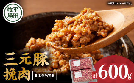 【 平田牧場 】 三元豚 ひき肉 600g T036-017 肉 お肉 にく 豚 豚肉 ブタ ぶた 挽肉 ハンバーグ 黒豚 バークシャー種 特別品種 便利 パック おかず 夕食 美味しい おいしい ジューシー ふるさと納税 北海道 苫小牧市 おすすめ ランキング プレゼント ギフト