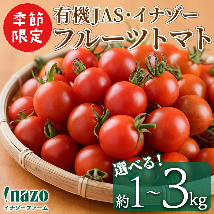 【ふるさと納税】《容量選べる》＜季節限定＞有機JASフルーツイナゾートマト(約1kg～3kg) 【2026年7月以降発送】期間限定 トマト ミニトマト フルーツトマト 旬 野菜 リコピン【イナゾーファーム】