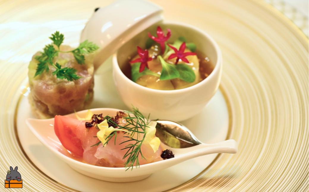 世界自然遺産の島 鹿児島県徳之島の食材を使用した本格コース料理。※画像はイメージです。