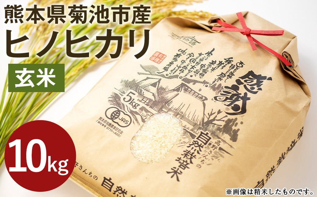 【通常パッケージ】熊本県 菊池産 ヒノヒカリ 玄米 10kg 令和7年産《30日以内に出荷予定(土日祝除く)》七城物語 高野さんちの自然栽培米 米 お米 自然栽培米 特A 国産 九州産 熊本県産 送料無料---045-3027---