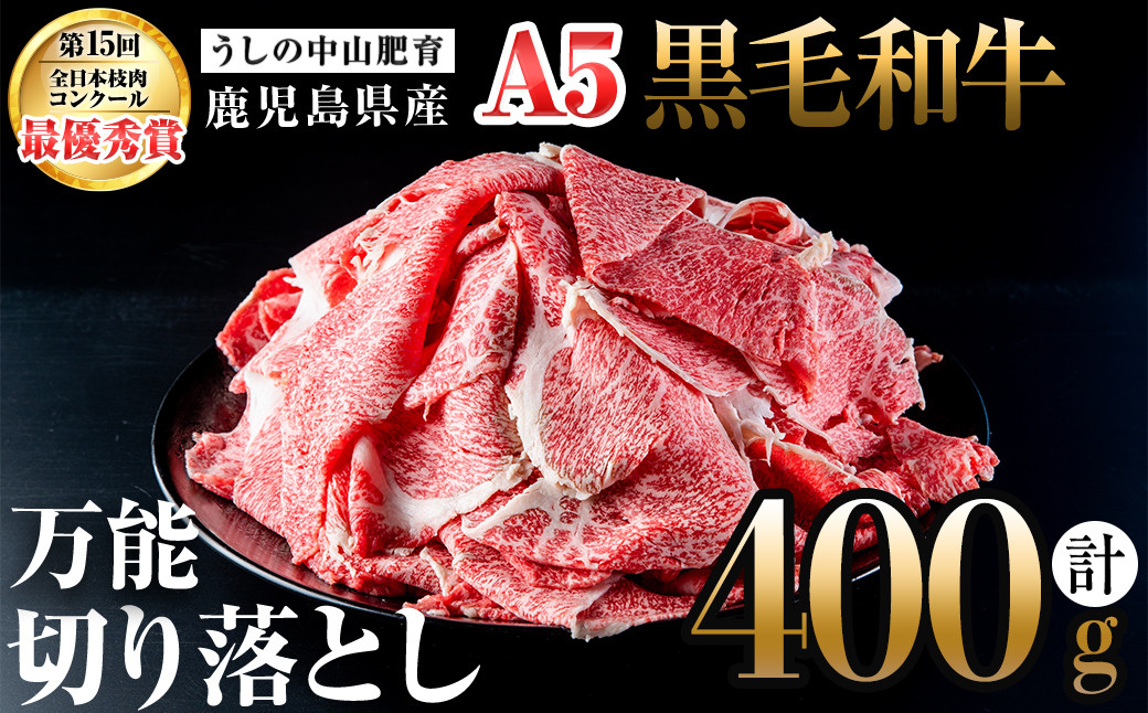 ＜A5等級＞鹿児島県産 黒毛和牛万能切り落とし(計400g /400g×1P) 黒毛和牛 和牛 切り落とし 肉 牛肉 国産 九州産 鹿児島県産 すき焼き しゃぶしゃぶ 小分け A5 日本一 ランキング 人気 a0-360
