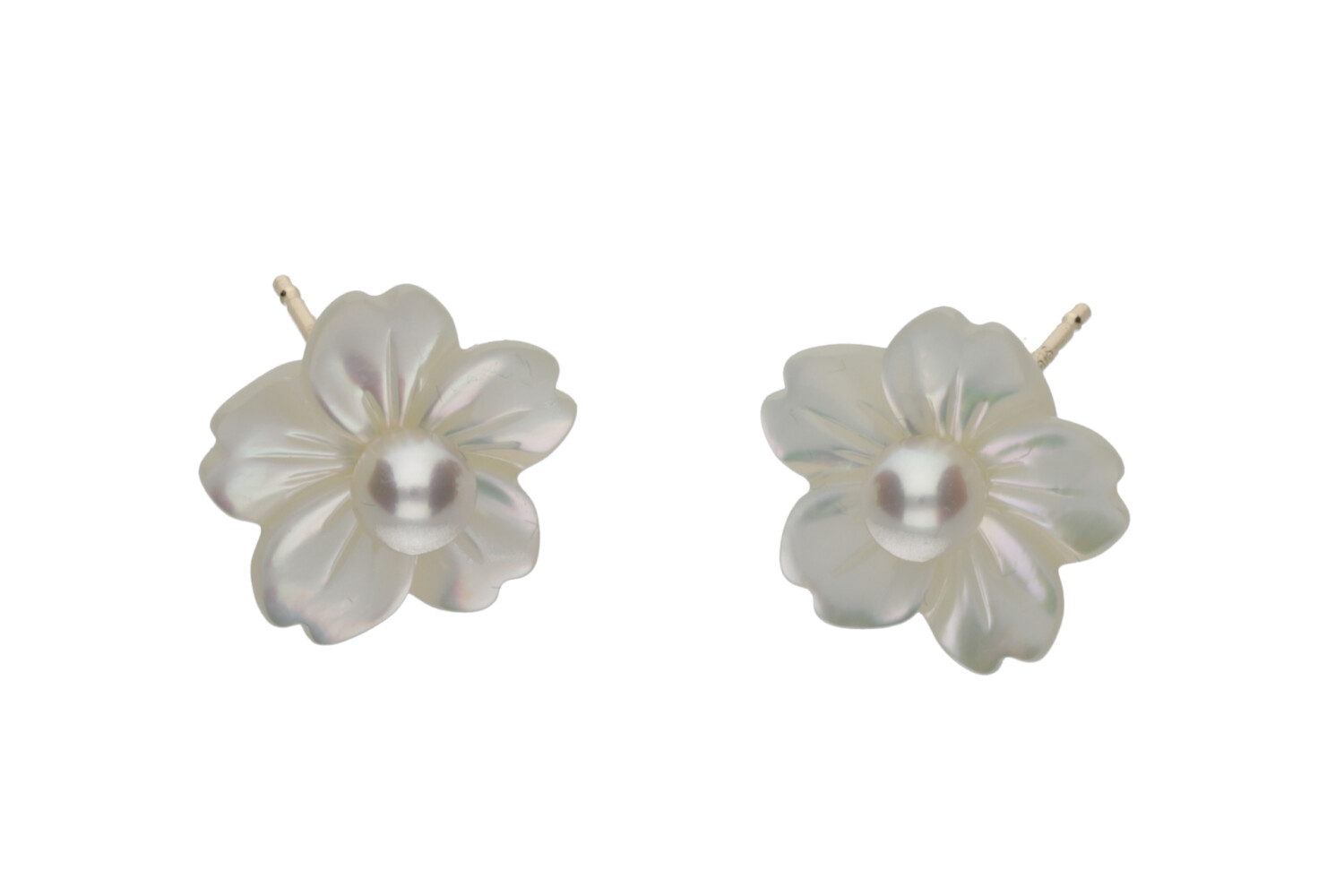 K18　白蝶貝　桜シェルピアス　K18EP0514W