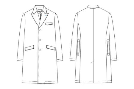 男子シングルドクターコート【S】白衣 メンズ PP-3300