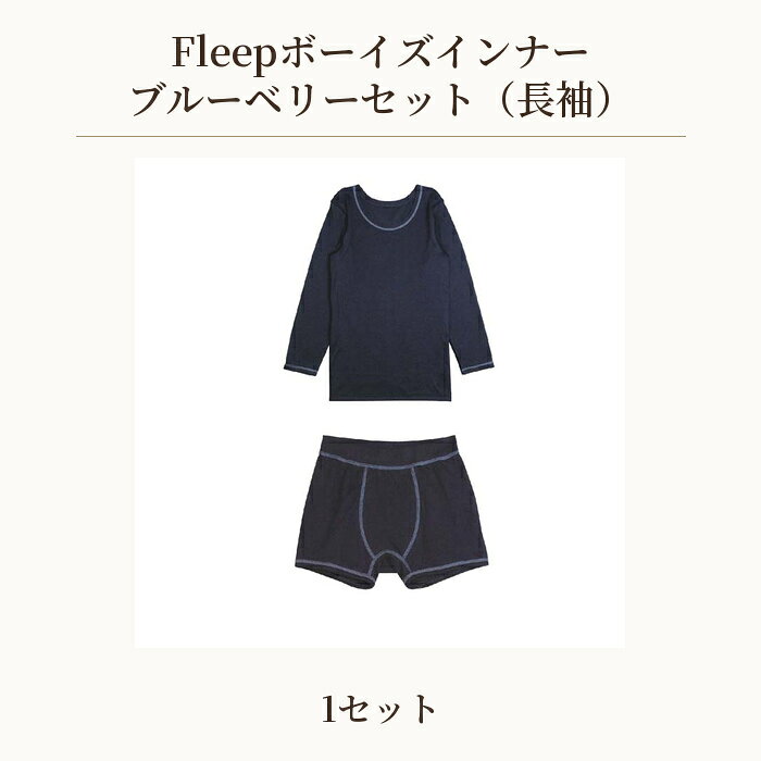 【ふるさと納税】 Fleepボーイズインナー　ブルーベリーセット（長袖）1セット ／ 綿100％ キッズ 肌着 下着 アンダーウェア 日本製 送料無料 埼玉県 No.539