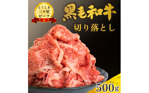 黒毛和牛 牛肉 切り落とし 500g 和牛 国産 三つ星ビーフ すき焼き しゃぶしゃぶ 焼肉 カレー 牛丼 BBQ アウトドア キャンプ 冷凍 小分け お取り寄せ グルメ 送料無料 徳島県 阿波市 肉の藤原
