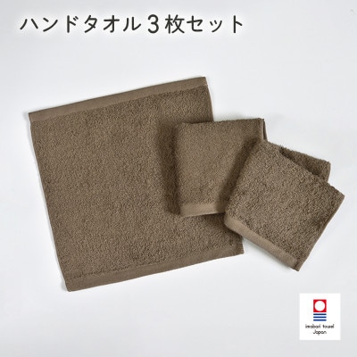 (今治タオル)ミニマルタオル ハンドタオル 3枚 ブラウン【I002140WT3BR】【1667761】